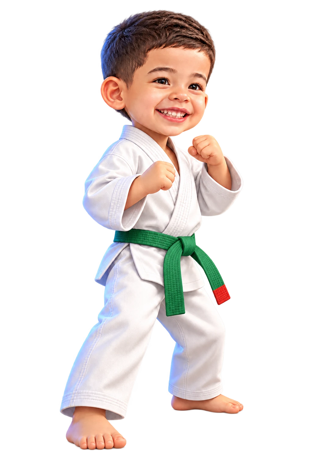 Vladi preparado para entrenar taekwondo